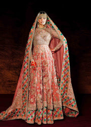 Pakistani Bridal Dress in Pishwas Frock Sharara Style