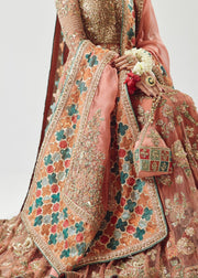 Pakistani Bridal Dress in Pishwas Frock and Sharara Style