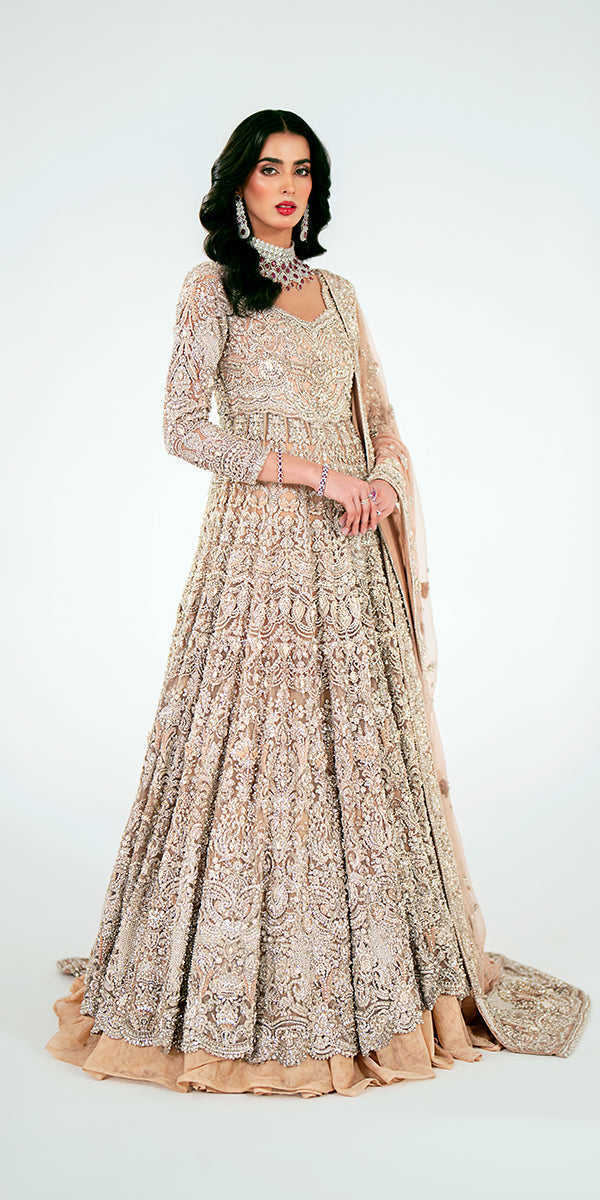Pakistani Bridal Outfit in Wedding Lehenga Gown Style
