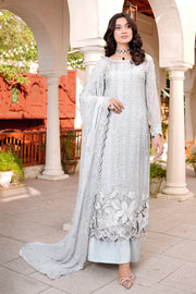 Pearl Shade Embroidered Floral Designed Pakistani Salwar Kameez Suit