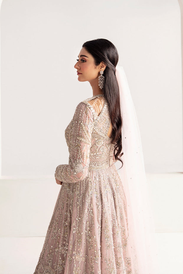 Premium Embellished Pink Pakistani Bridal Dress in Gown Style