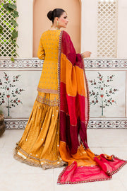 Premium Pakistani Bridal Mehndi Dress in Gharara Kameez Style