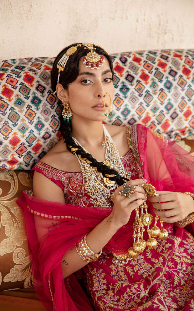 Premium Wedding Dress in Pink Sharara and Kameez Style
