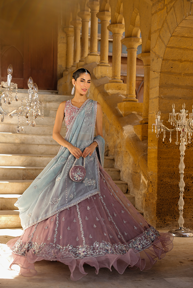 Raw Silk Lehenga Choli and Dupatta Indian Wedding Dress Online