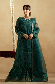 Regal Green Embroidered Pakistani Wedding Dress Kameez Sharara