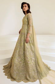 Royal Green Pakistani Bridal Dress in Pishwas Frock Style