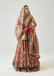 Royal Pakistani Bridal Dress in Pishwas Frock Sharara Style
