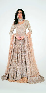Royal Pakistani Bridal Outfit in Wedding Lehenga Gown Style
