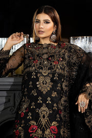Royal Pakistani Wedding Dress in Black Kameez Trouser Style