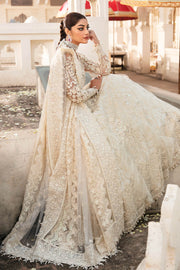 Royal Pakistani Wedding Dress in White Gown and Dupatta Style