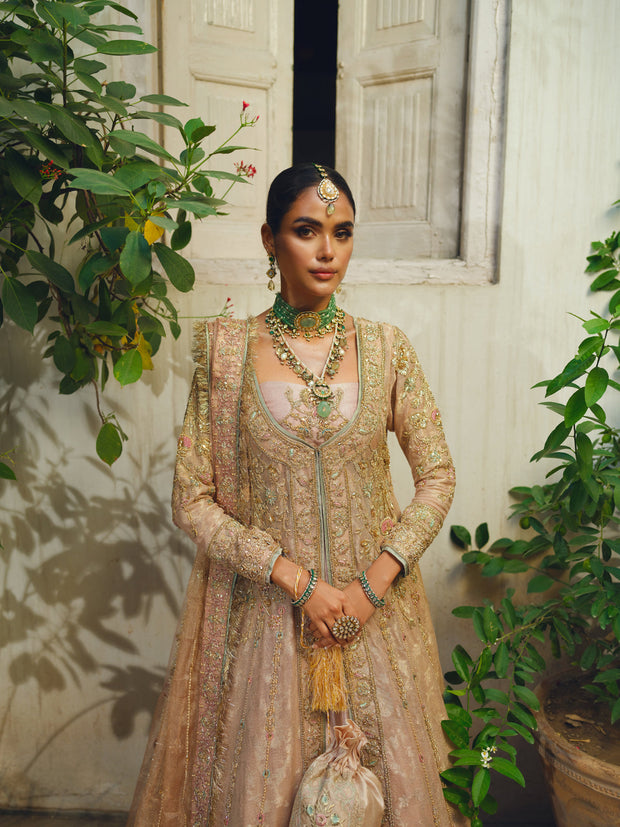Royal Wedding Lehenga Front Open Gown Pakistani Bridal Dress