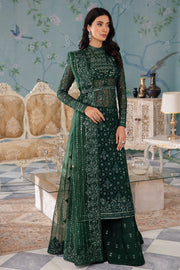 Shop Luxury Bottle Green Embroidered Pakistani Salwar Suit in Frock Style