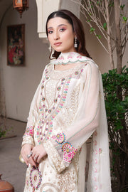 Shop Luxury Embroidered Pakistani Salwar Kameez Dupatta in Snow White Shade