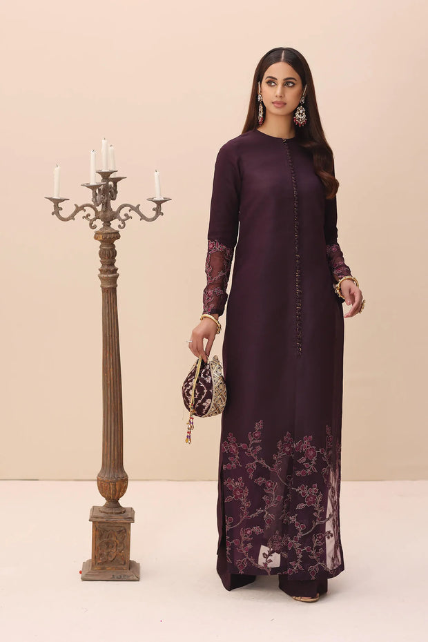 Shop Luxury Plum Pakistani Salwar Kameez Dupatta Embroidered Salwar Suit