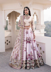 Snow White Floral Embroidered Pakistani Wedding Dress Lehenga Choli