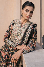 Stunning Embroidered Pakistani Party Wear Dress In Blackish Shade 2024