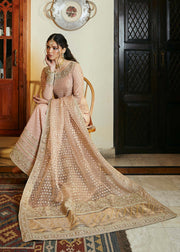 Tea Pink Kameez and Trouser Dupatta Pakistani Wedding Dress