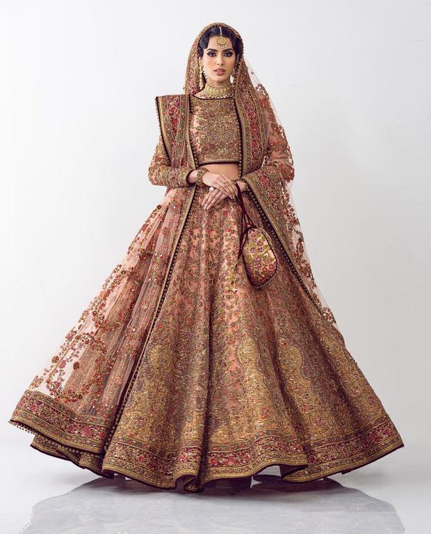 Traditional Bridal Lehenga Choli and Dupatta Dress