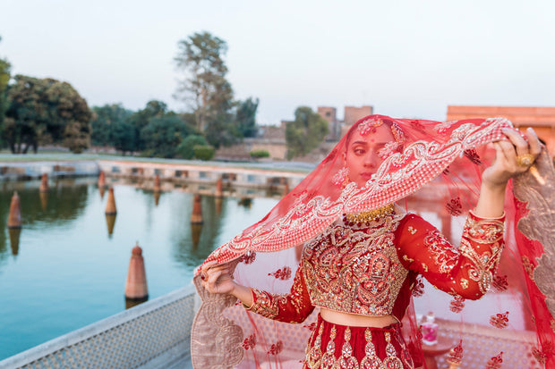 Traditional Red Lehenga Choli and Dupatta Bridal Wedding Dress