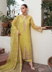 Yellow Embroidered luxury Pakistani Salwar Kmaeez Dupatta Suit