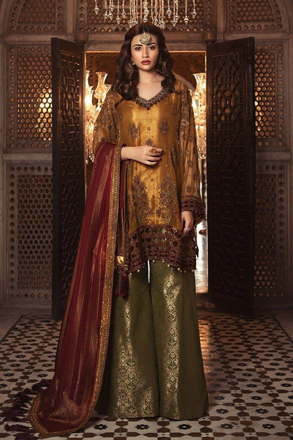 Maria B Kurta Sharara Threads Embroidery Hand Work – Nameera