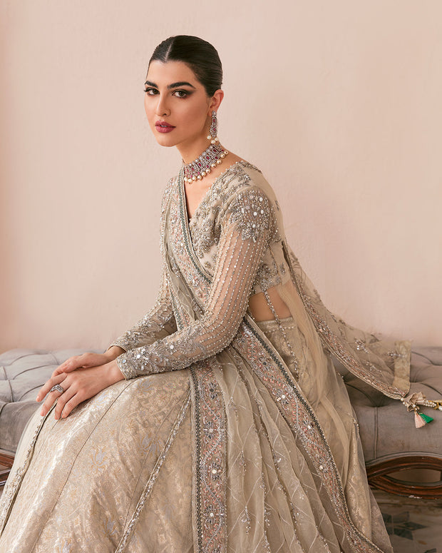 Beautiful Pakistani Bridal Gown with Lehenga and Dupatta Dress