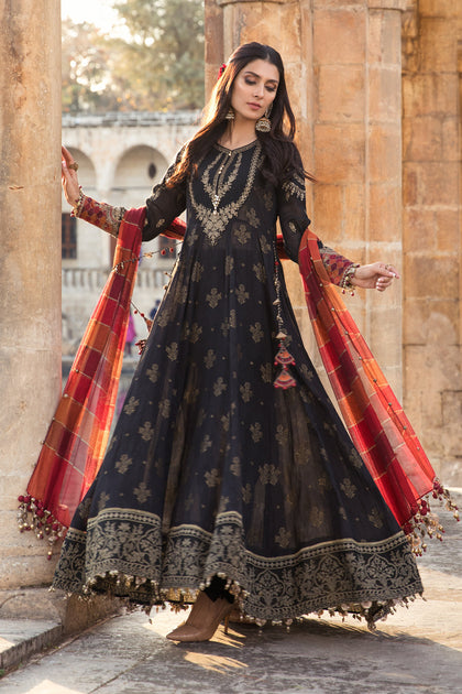 Black Pishwas Dress Pakistani Designer Eid Attire PN498
