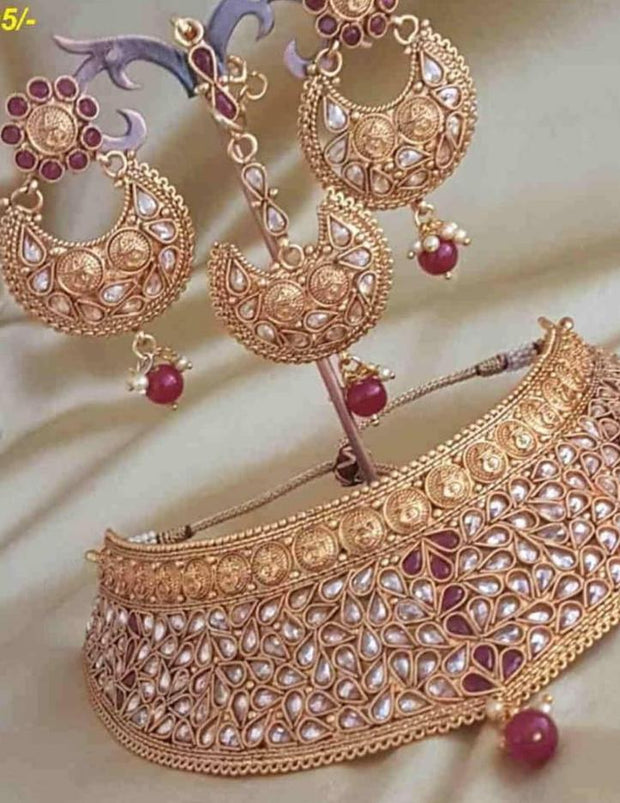 Bridal Kundan Necklace With Pearls