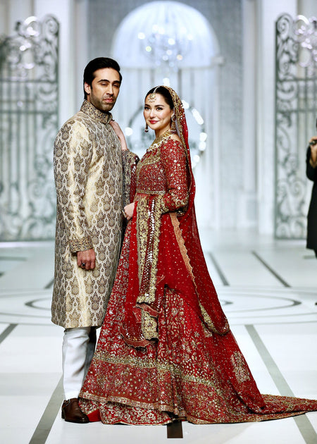 red indian wedding dress Designer Bridal Dark Red Indian Wedding Dress for Barat LARGE