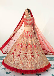 Designer Golden Red Lehenga Choli for Indian Bridal Wear 2022