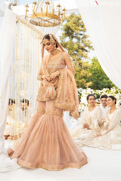 Pink Bridal Dress Sharara Light Pink Bridal Lehenga Pakistani