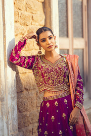 Designer Purple Lehenga Choli for Pakistani Mehndi Dresses 2023