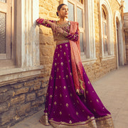 Designer Purple Lehenga Choli for Pakistani Mehndi Dresses