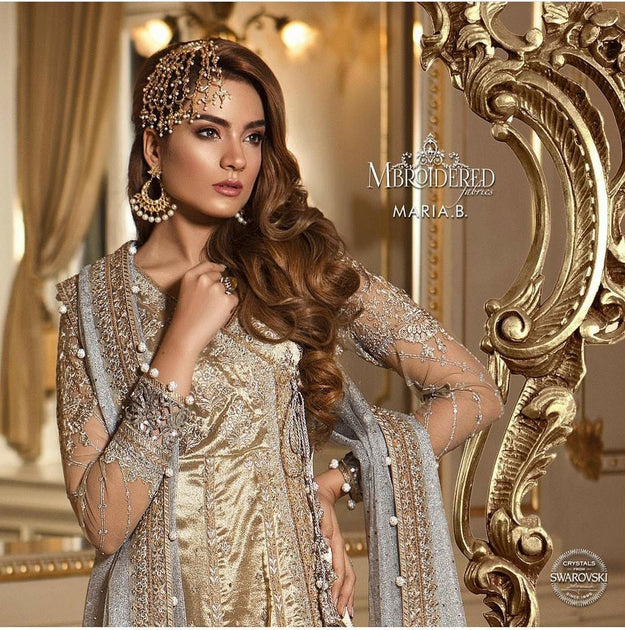 Buy Angrakha And Sharara Dress In Shimmer Gold Color Online