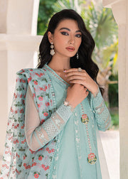 Elegant Pakistani Blue Organza Kameez Sharara Suit