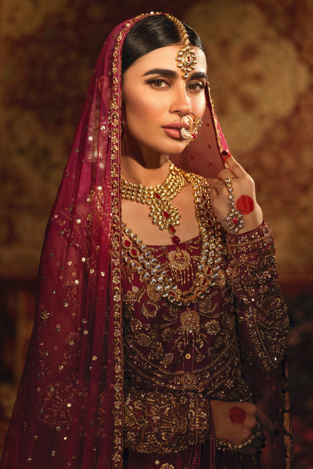 Embellished Indian Bridal Wear Red Kalidar Lehenga Choli 2022