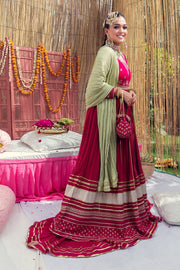 Embellished Raw Silk Pink Frock Pakistani Party Dresses