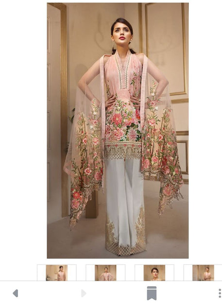 Embroidered Lawn Dress for Eid with Net Dupatta Honey Waqar Nameera by Farooq
