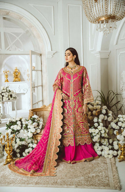 Girl Dress Pakistani in Hot Pink Color Designer Online 2021 SMALL Girl Dress Pakistani in Hot Pink Color Designer Online 2021 SMALL
