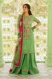 Green Kameez Sharara Suit for Pakistani Party Dresses