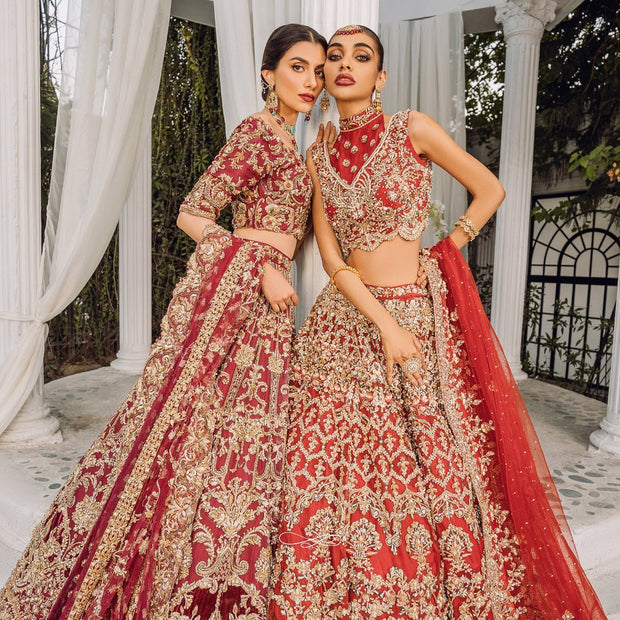 Heavy Indian Bridal Wear Red Lehenga Choli Bridal Dress 2022