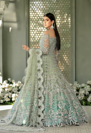 Heavy Pistachio Lehenga Gown for Indian Bridal Wear 2023