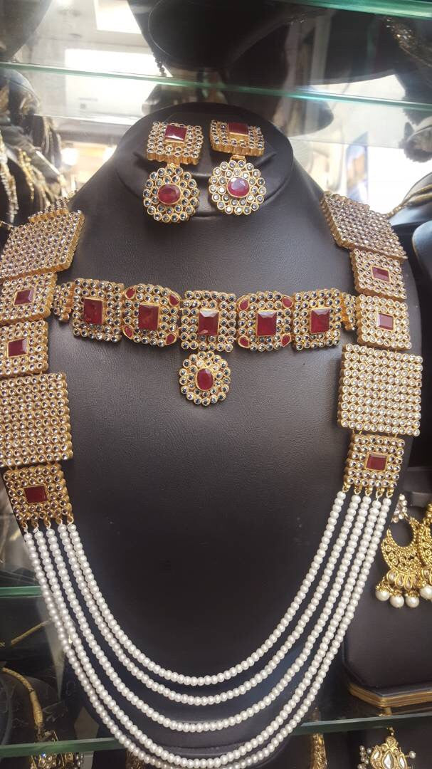 Bridal Kundan choker set with earrings and mala Model# Kundan 16