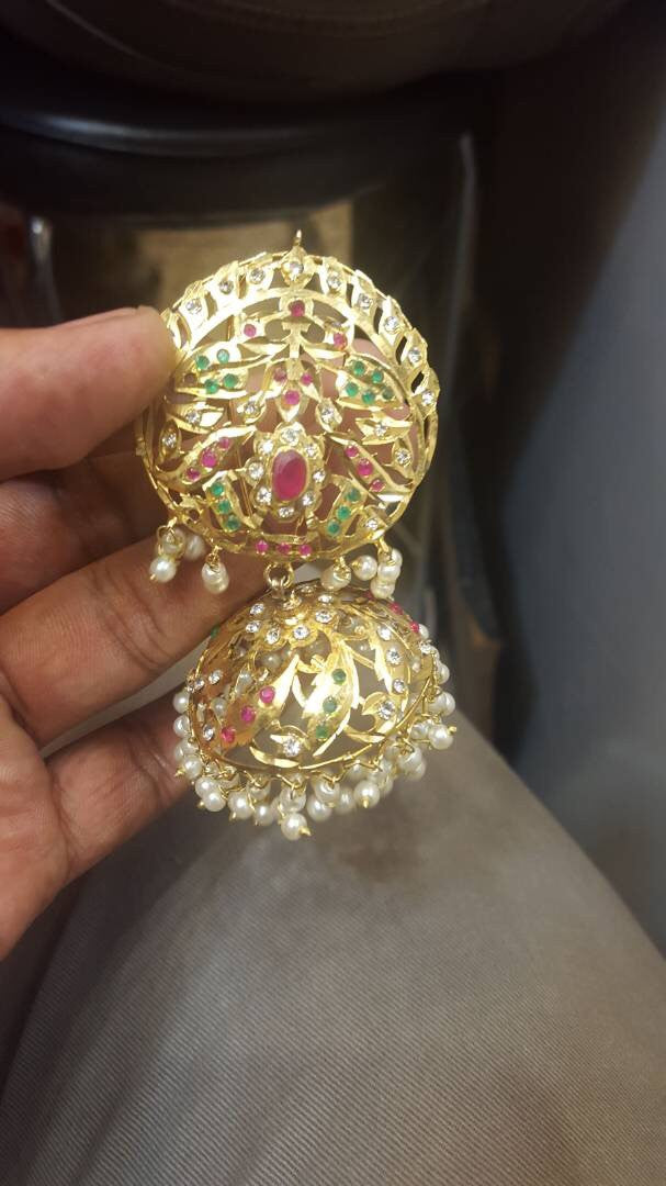 Kundan jhumka earrings Model#Kundan 38