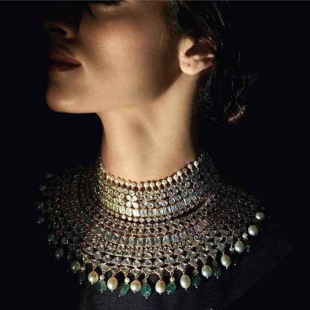 Silver kundan outlet jewelry set