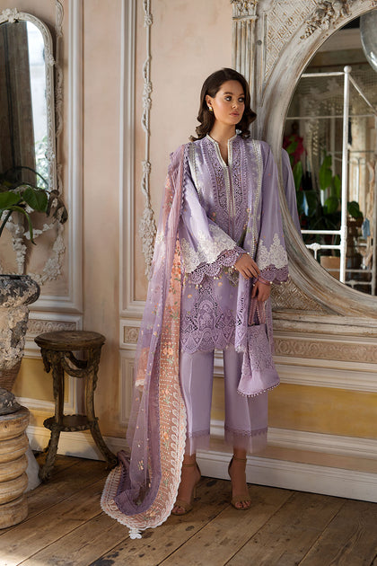 Eid Dress in Lilac Chikankar Kameez Salwar Style Pakistani Party Wear