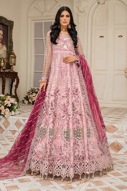 Latest Long Dress Pakistani in Soft Pink Shade PF402