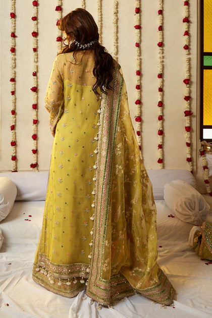 Royal Mehndi Dress in Embellished Kameez Trouser Style
