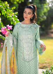 Mint Green Pakistani Dress in Kameez Trouser Dupatta Style