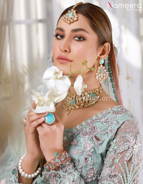 Embroidered Sky Blue Dress Pakistani in Net Fabric Online Nameera by Farooq Embroidered Sky Blue Dress Pakistani in Net Fabric Online Nameera by Farooq